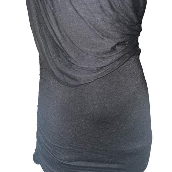 STUDIO Y | SLEEVELESS ONE SHOULDER BLACK MINI DRESS OR TUNIC TOP - Picture 7 of 12